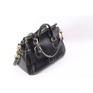 Dooney & Bourke Satchel Shoulder Bag Black Pebbled Florentine Leather